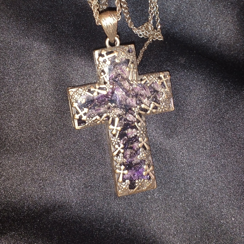 Cross necklace and earrings